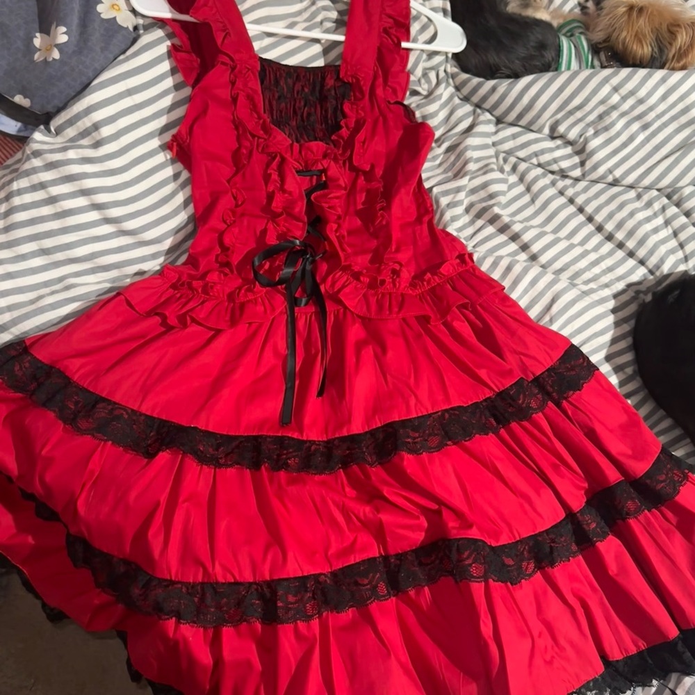 Red and Black Gothic Lolita Dress